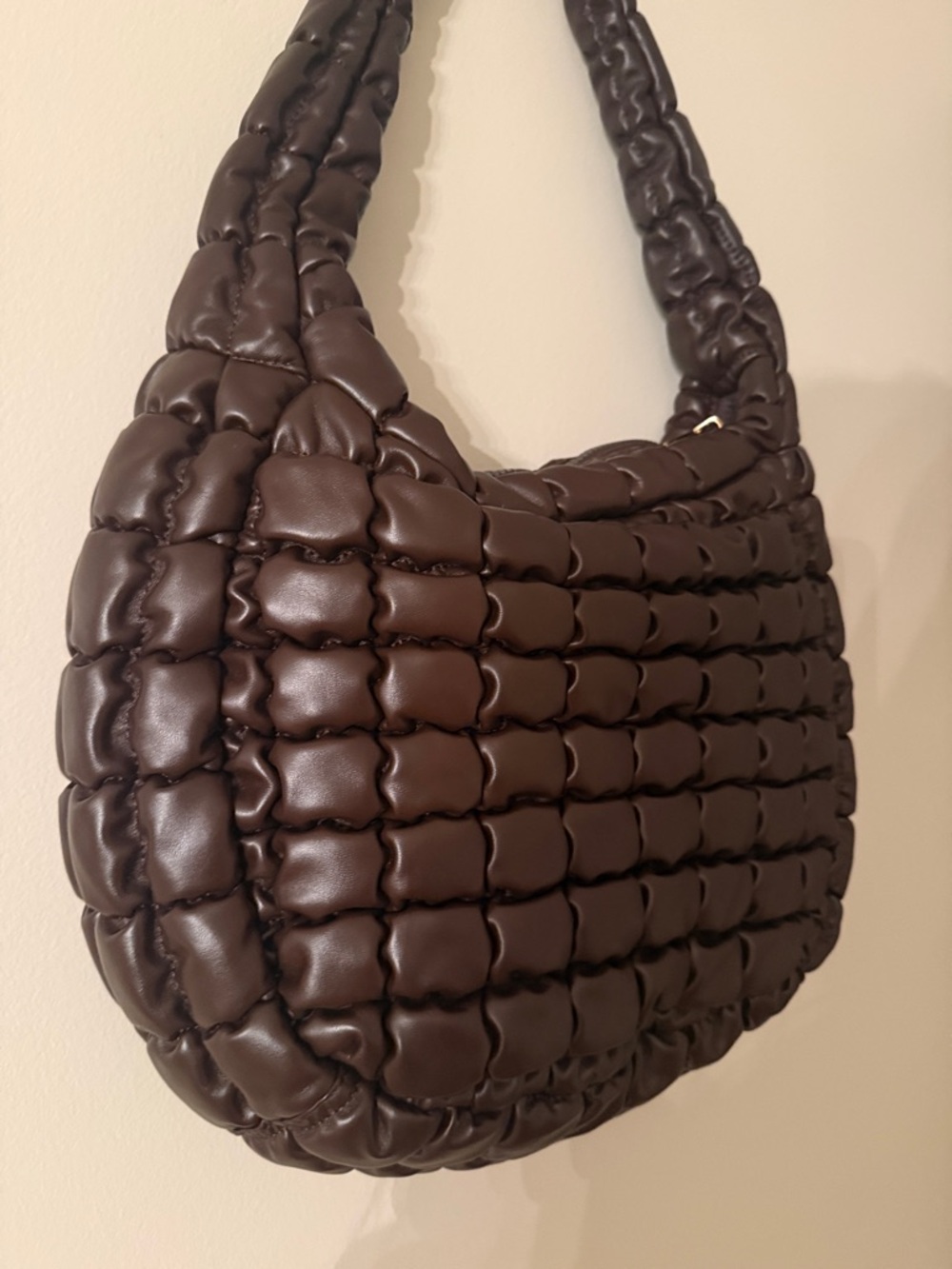 Urban Expressions Brown Quilted Hobo Bag FALL PURSE EUC
